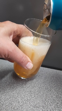 Pouring a beer