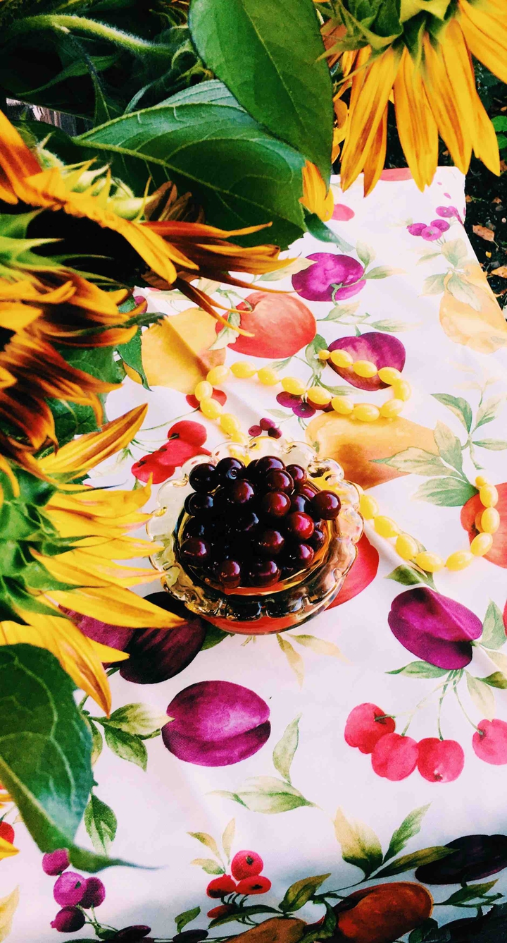 cherry and sunflowers