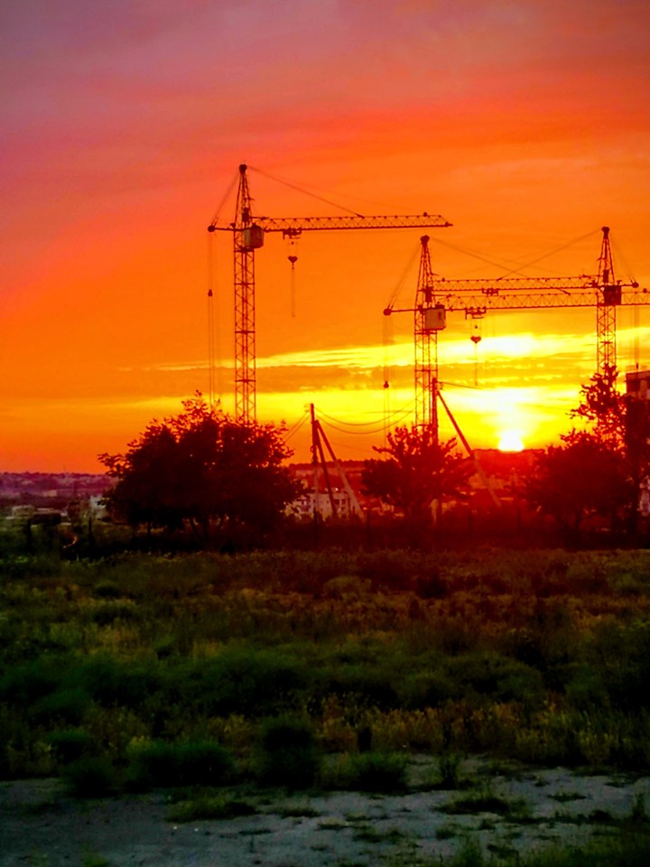 городской закат