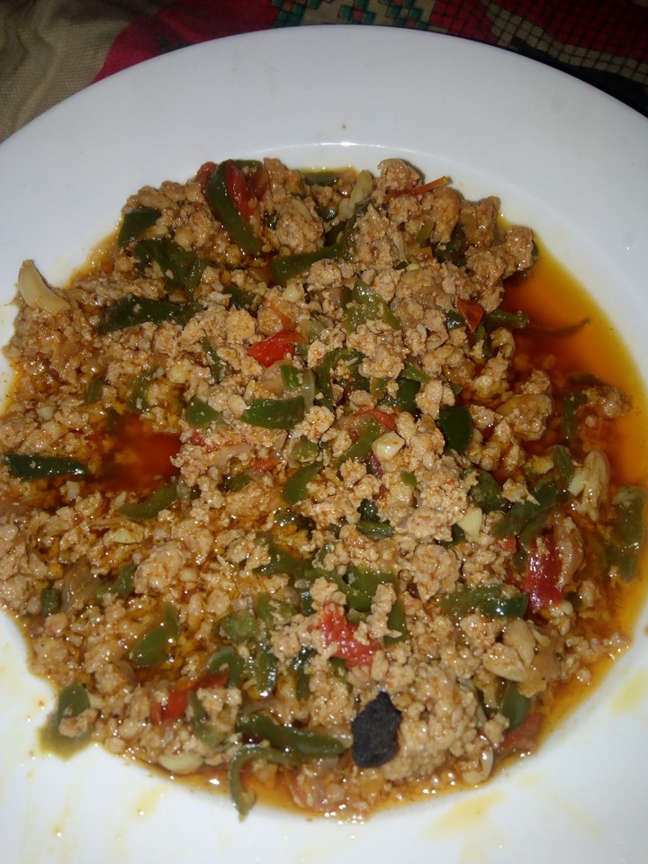chicken mince with capsicum