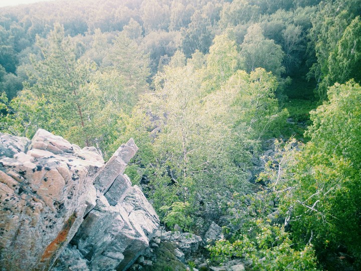 the Ural Mountains. Green and stone.