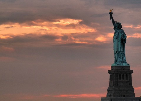 Lady Liberty At Dusk