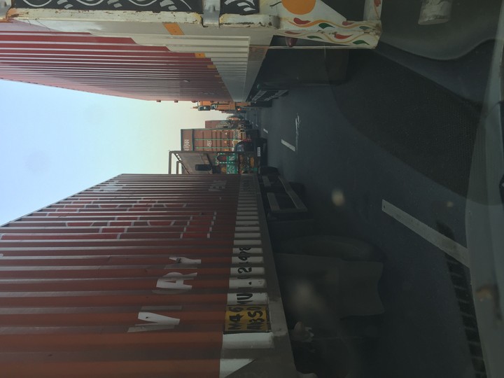 Between trucks