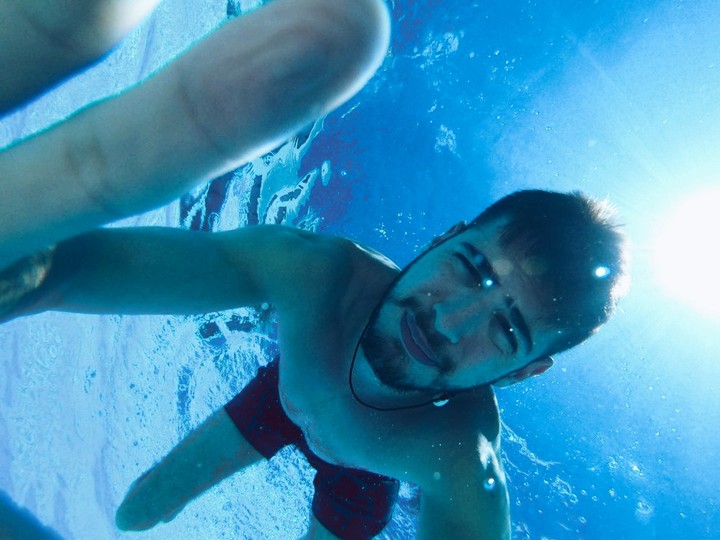 under water