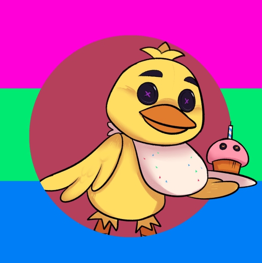 bandera multicolor chica y su cupcake