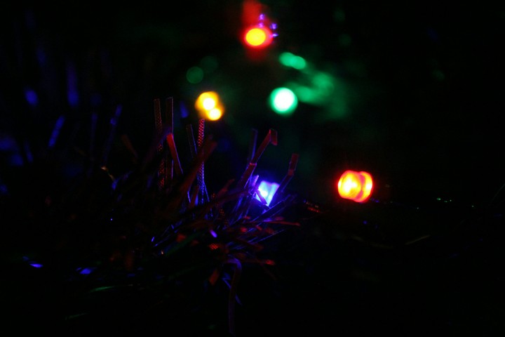 macro su luci di natale