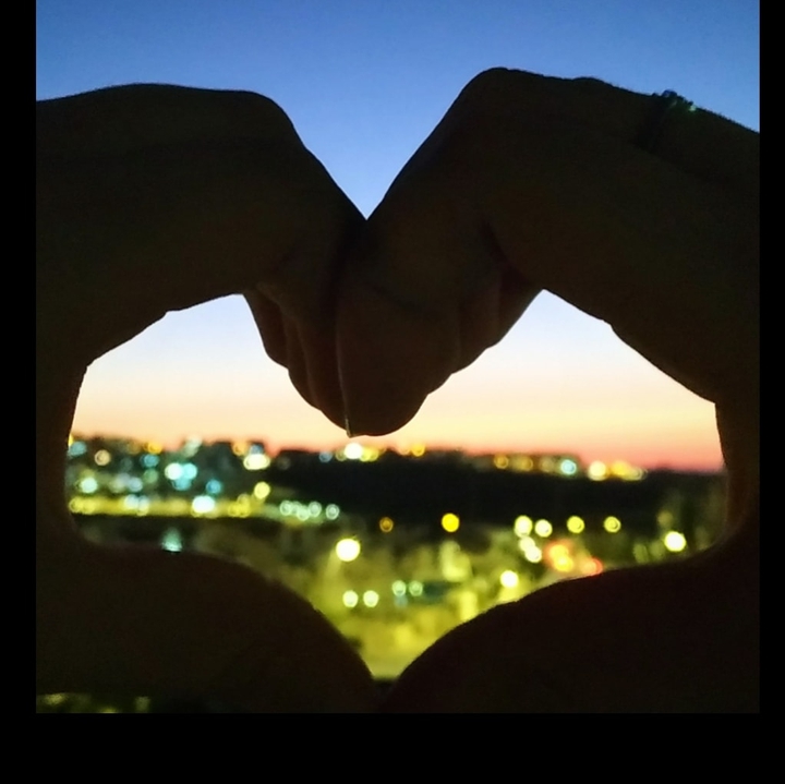 hearted sunset