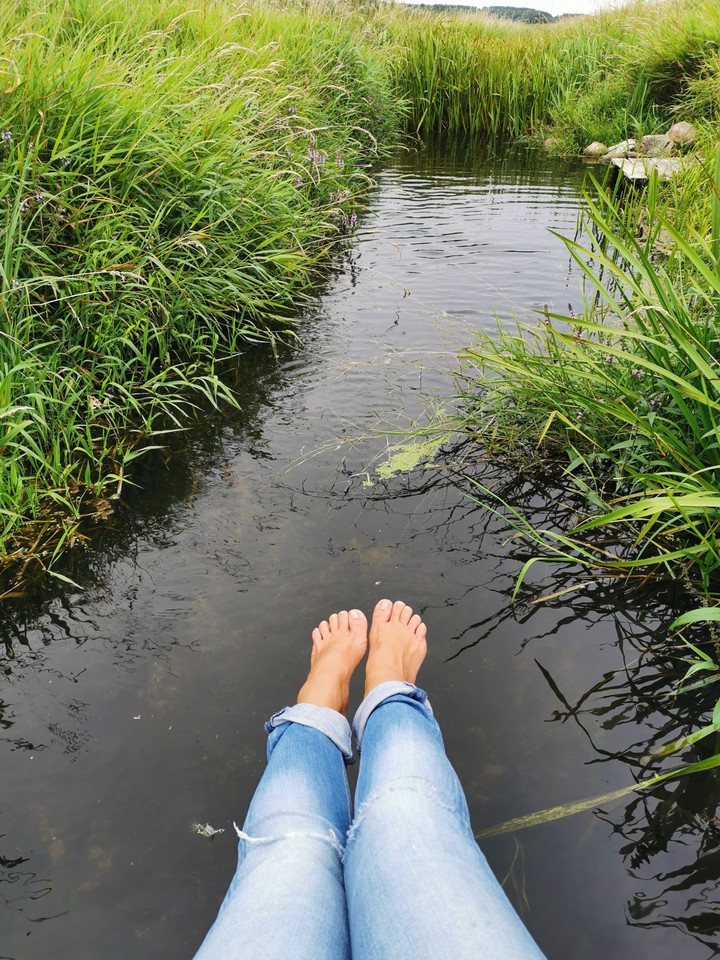 Cold water in river