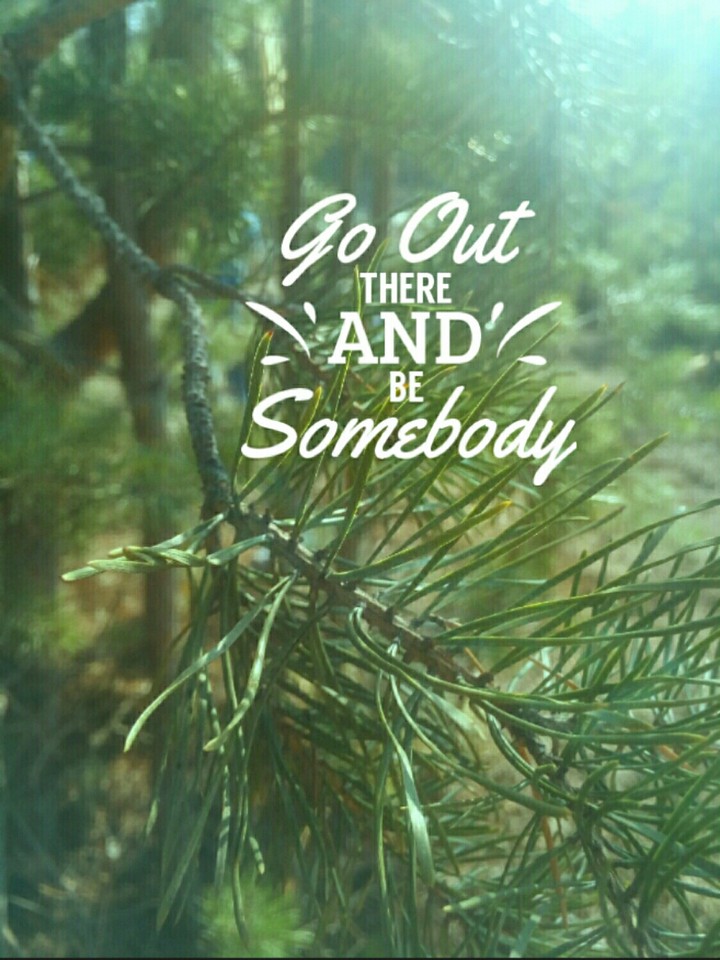 Go out  there  and  be somebody