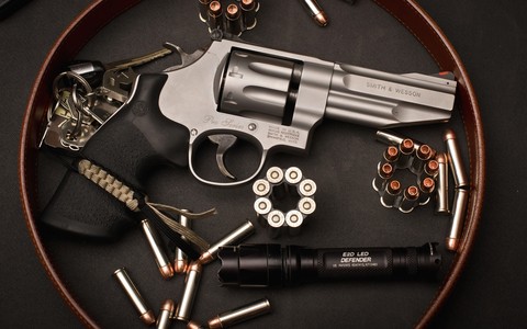 gun and bullets..