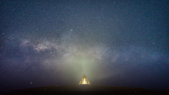 Pavilion under the Milky Way