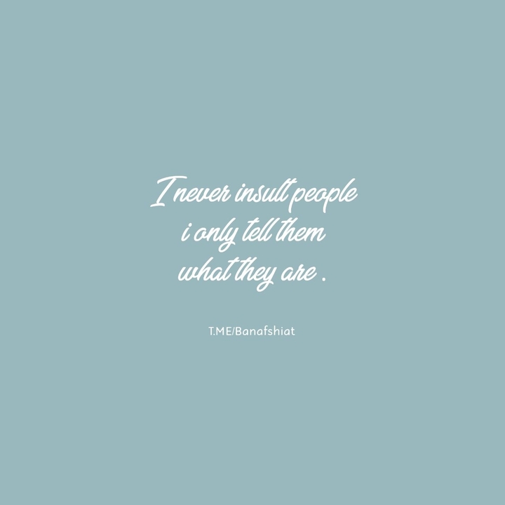 never insult
