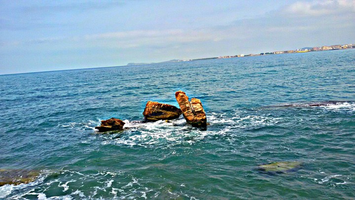rock under the sea