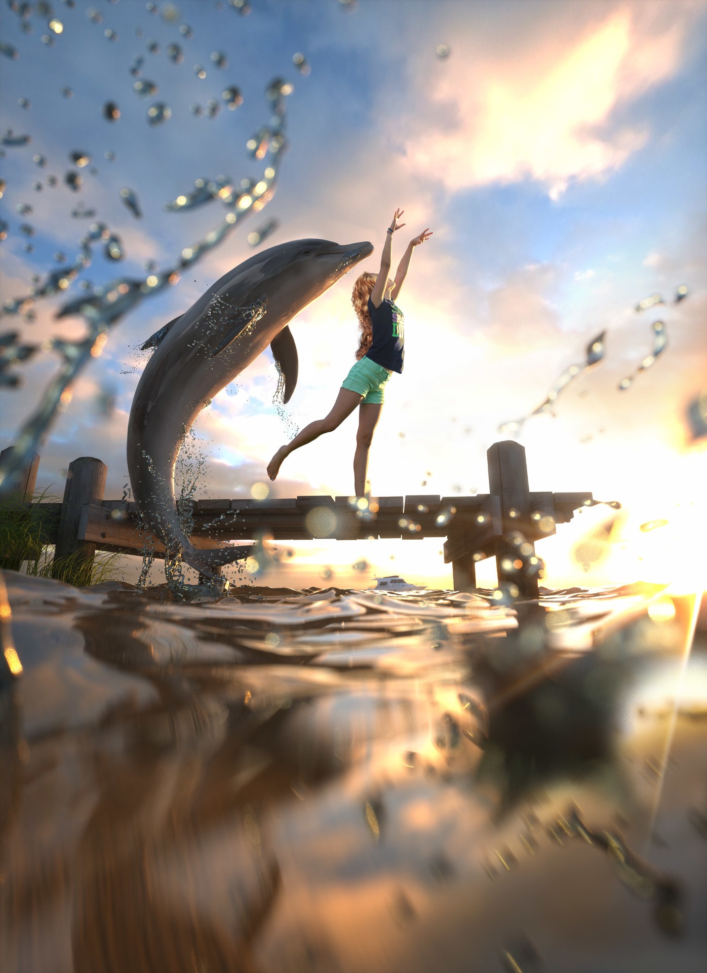 обои Fish, dolphin