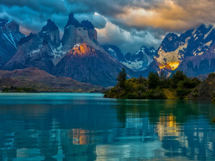 Mountain and water