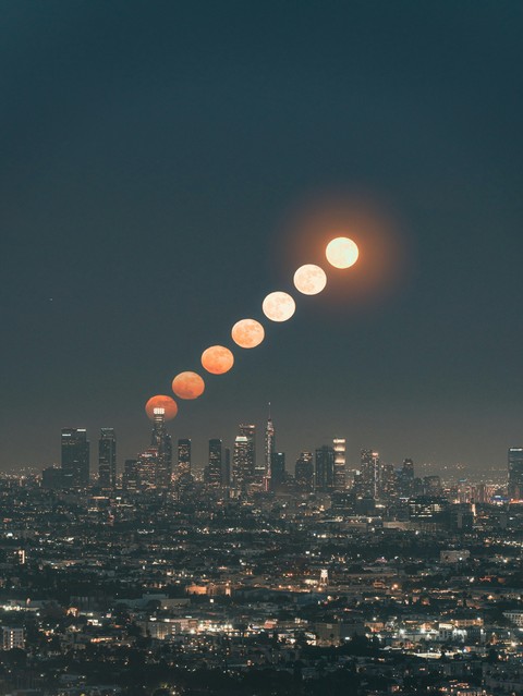 moon, evening壁纸