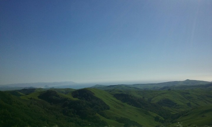 hill by ocean