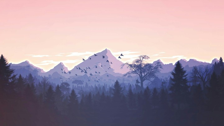 mountain and forest