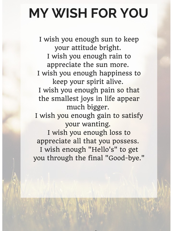 MY WISH FOR YOU