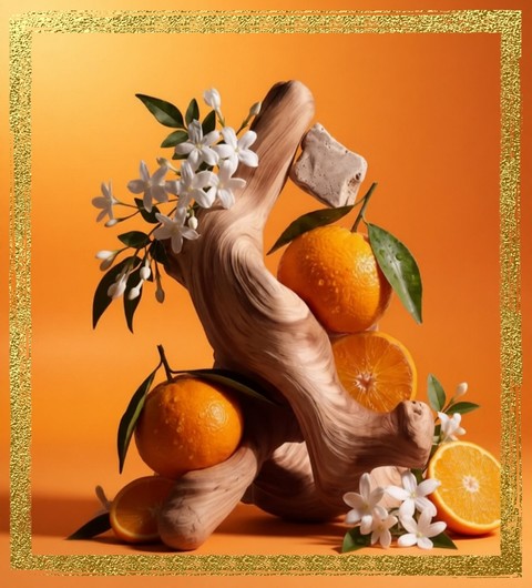 Orange and wood