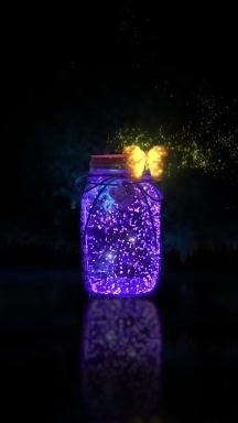 Beautiful neon Galaxy Butterfly.