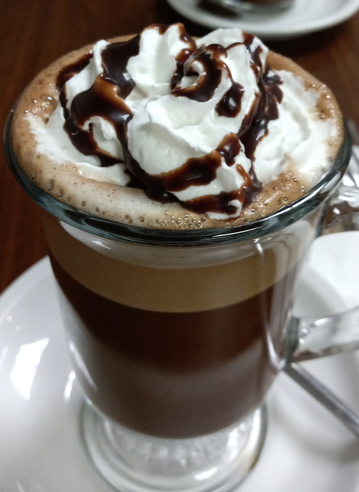 coffee,. cream and chocolate