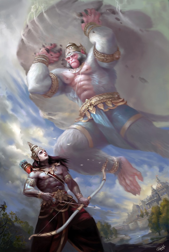 Shri Ram with Hanuman