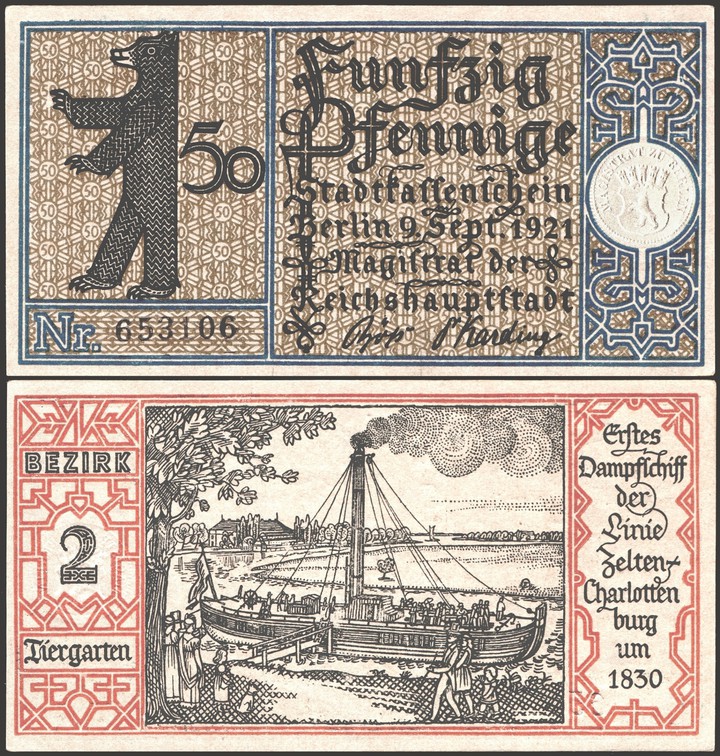 Nota de banco "Notgeld" 50 Pfennig (dinheiro de emergência)