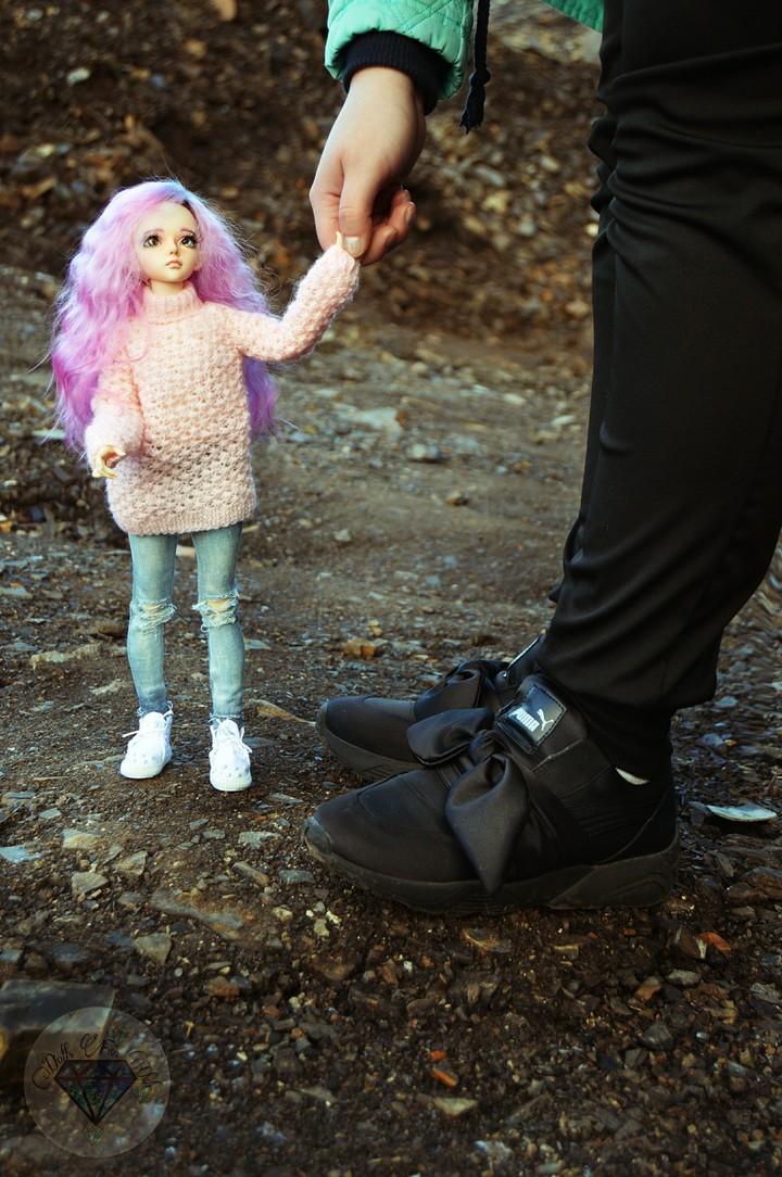 with my doll