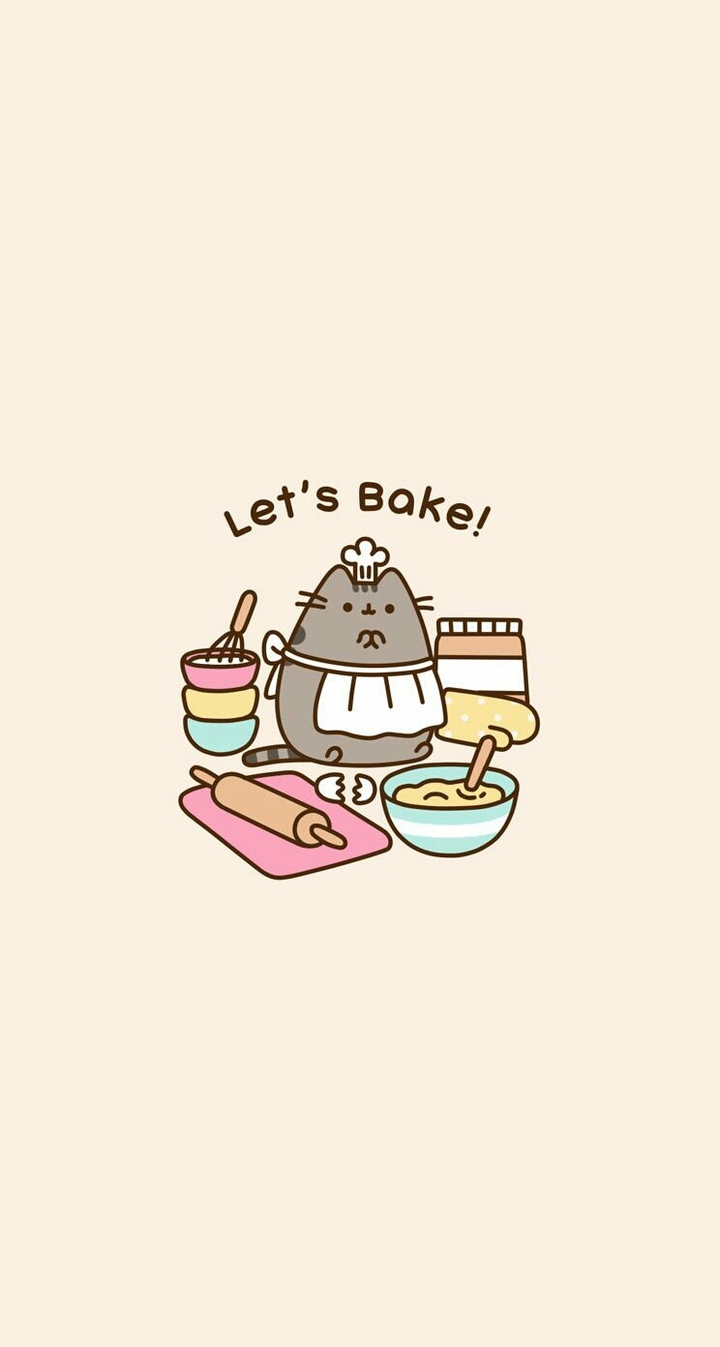 "Let's bake" with pusheen cat