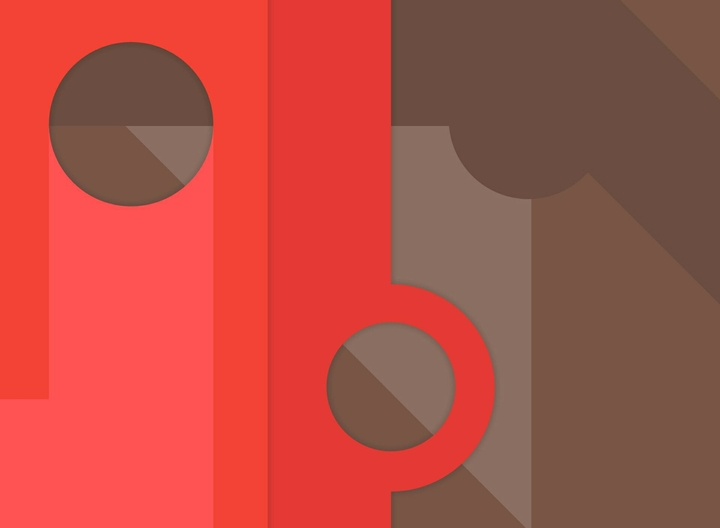 Red on brown