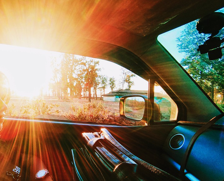 sun set views in car windows