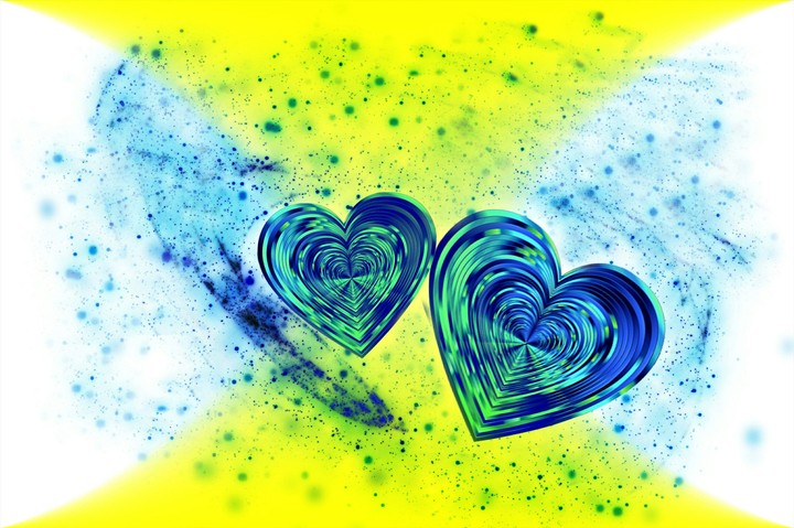 dois corações azul!!