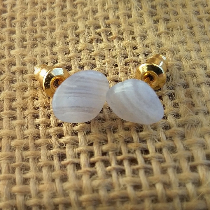 Blue lace Agate gemstone post earrings