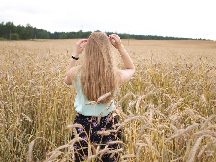 A girl in the field