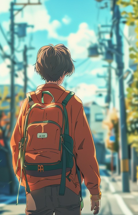Anime boy school