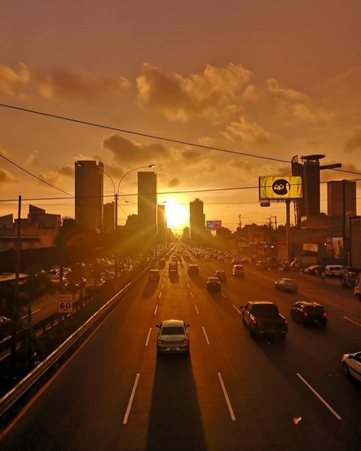 Sunset in the city