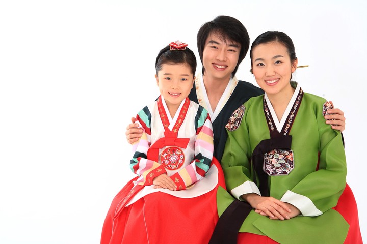 Family in Korean Dress