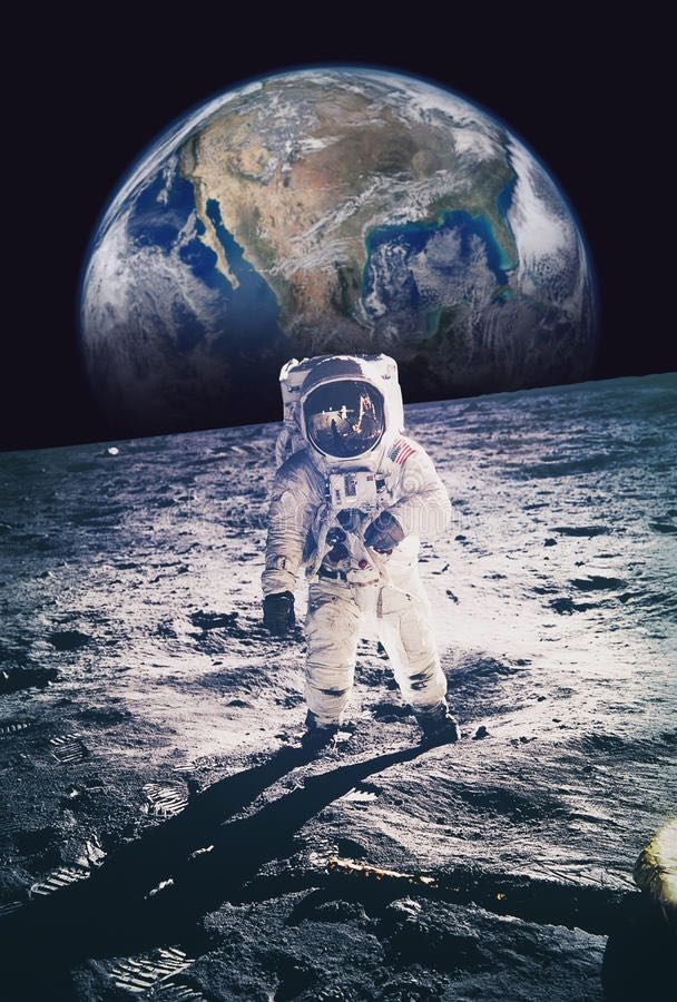 Astronaut at the moon