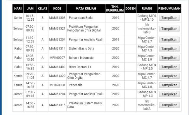 JADWAL GANJIL 2020