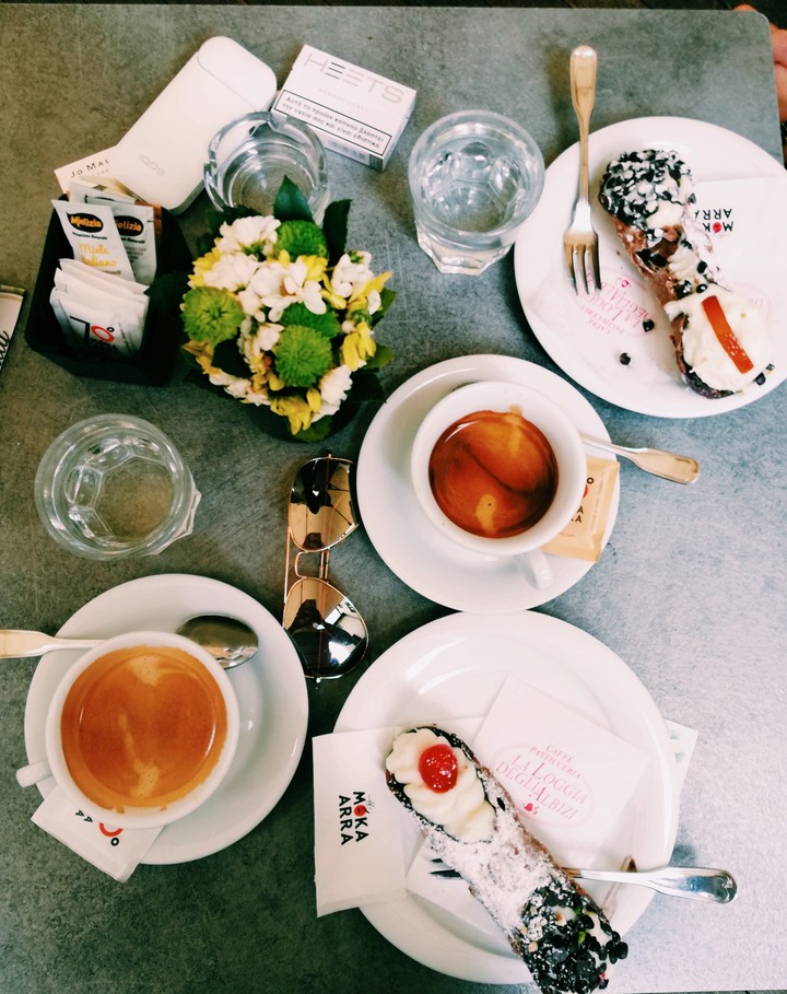 Caffeinated canoli evening.