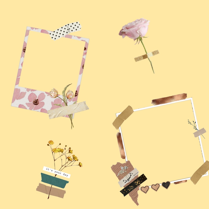 My frames, tapes and flowers wallpaper/edit