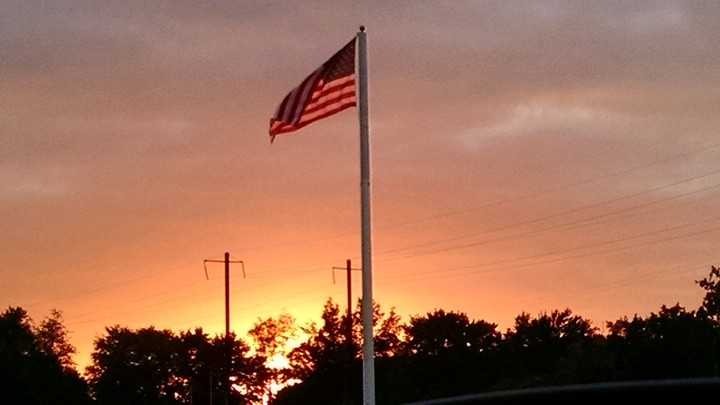 Sunset American Flag