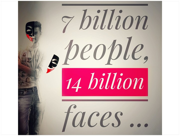 7 billion people 14 billion faces