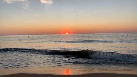 amanecer en la playa