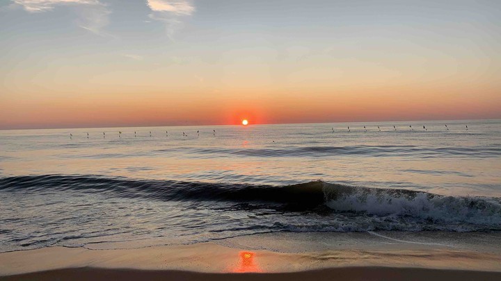 amanecer en la playa
