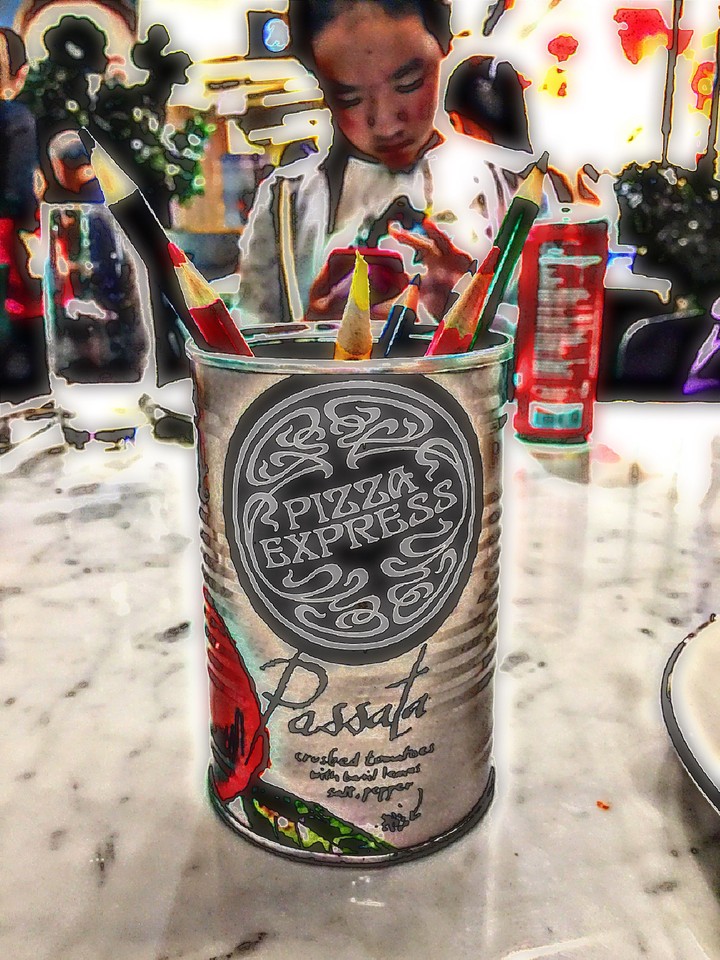 Pizza Express pencil holder