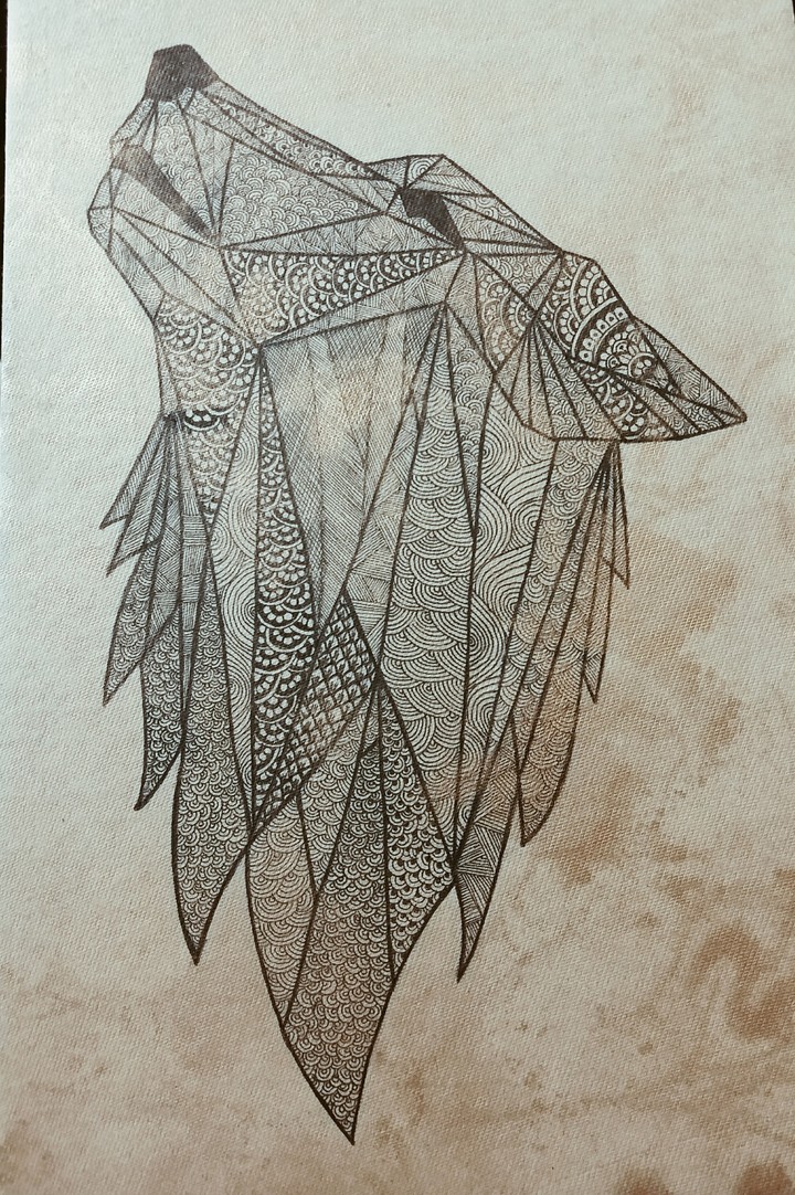 wolf mandala - handdrawn