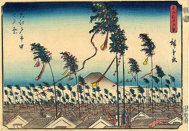Hiroshige ukiyoe - Tanabata in old Edo
