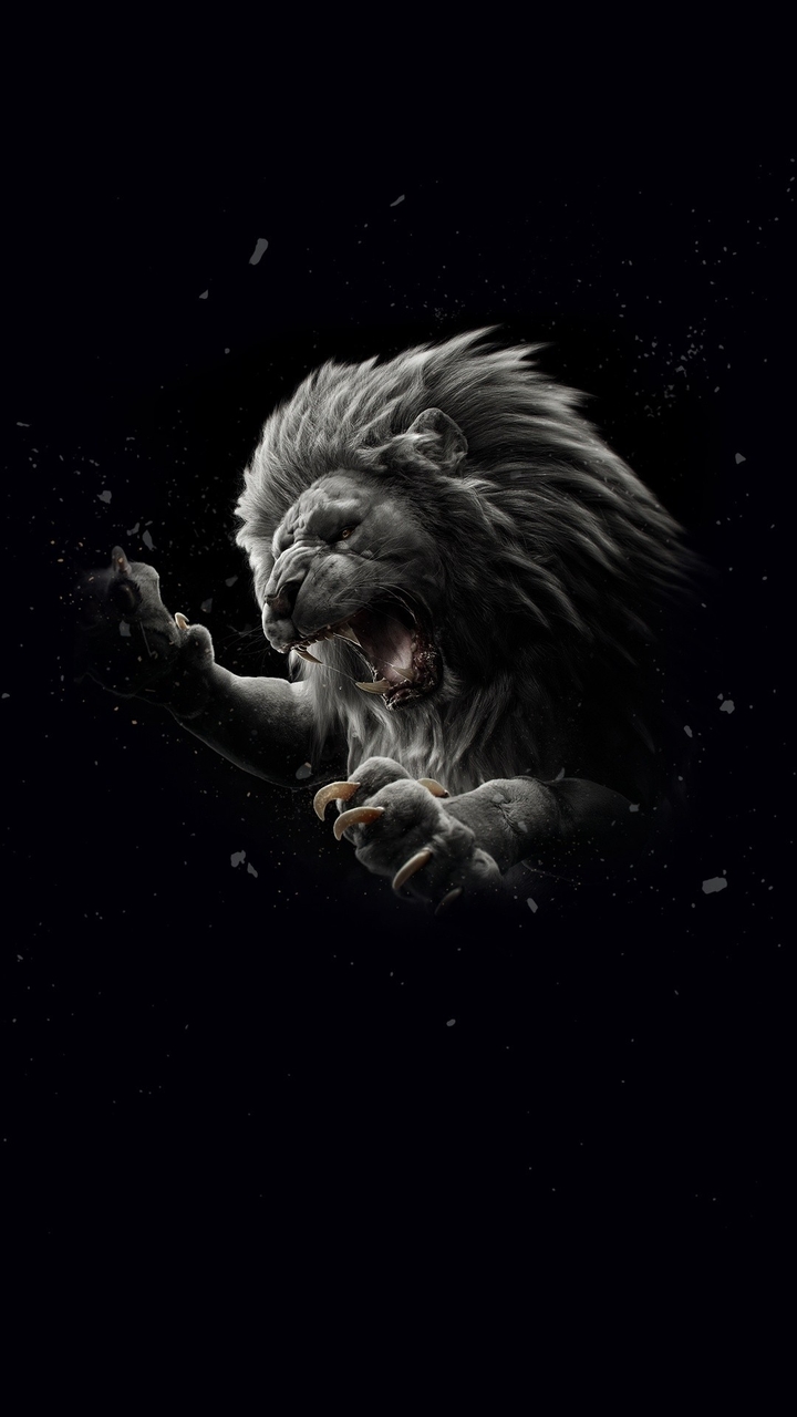 Angry lion